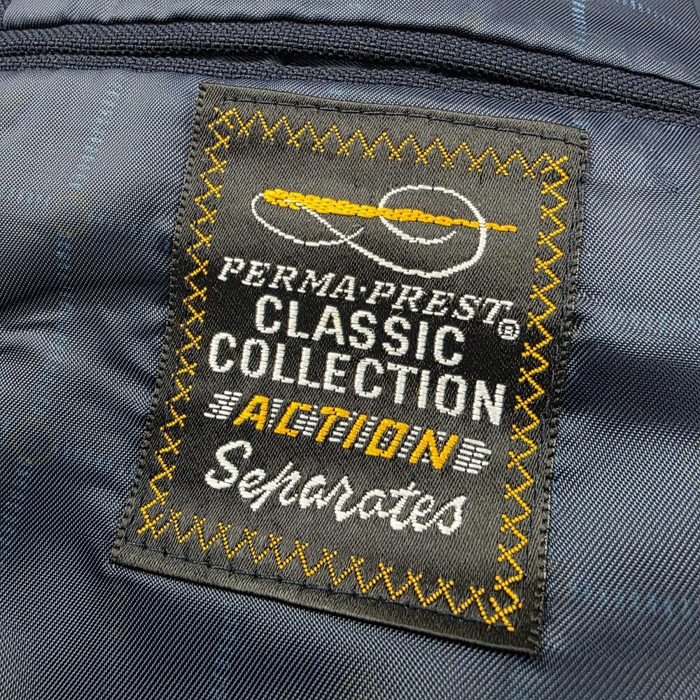 Vintage Perma-Prest Blazer Mens 46 Long Navy Gold Buttons USA Classic Collection - Picture 14 of 16